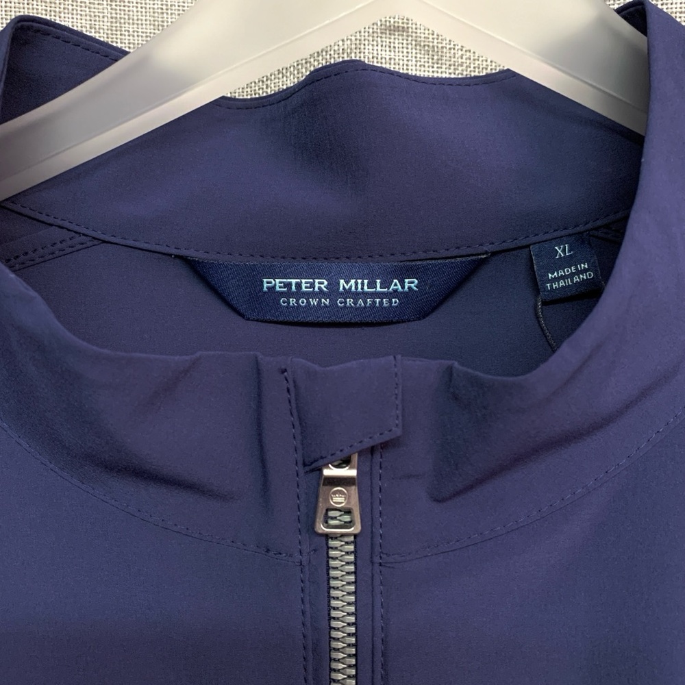 PETER MILLAR Contour Jacket — Full Zip Tailored Fit Windbreaker —  XL Navy Blue - Picture 9 of 9